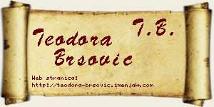 Teodora Bršović vizit kartica